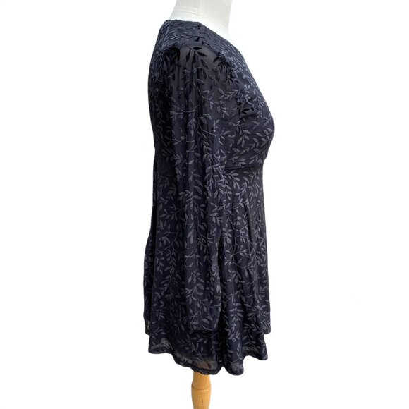 Y2K Velvet Burnout Babydoll Top Sz L Black Sheer Fairy Grunge Whimisgoth - Picture 7 of 14